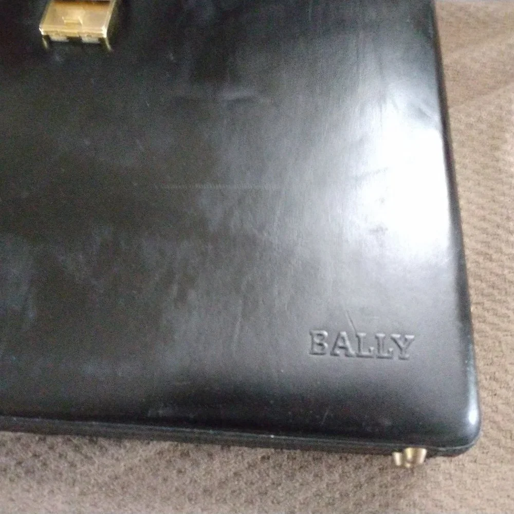 ❤️BALLY BLACK SLIM BOX COMBINATION BRIEFCASE VALISE